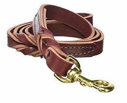 MPP Latigo Leather Dog Leads Twisted Braids Extra Strong Durable Solid Brass Sna - £30.29 GBP+