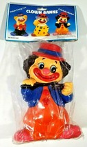 Vintage Plastic Clown Piggy Bank China Home Decor Collectible 7&quot; tall NEW - $19.79