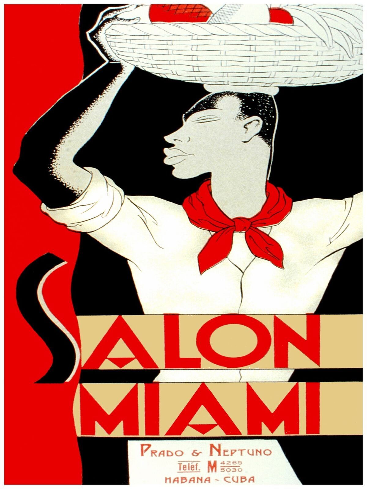 Wall Decoration Poster.Room art.Salon Miami.Red interior Design art.6537