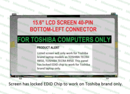 Toshiba TECRA R950 SERIES 15.6&quot; WXGA HD LED LCD slim Screen left connector - $93.50