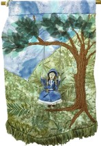 Girl on a Swing: Quilted Art Wall Hanging - $550.00