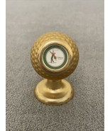 Vintage Miniature Brass Golf Ball Clock By Rumours 2.5&quot; Tall EG - $20.37 CAD