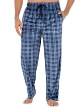 George Men&#39;s Relaxed Fit Fleece Sleep Pants 2XL 44-46 Blue Cove Plaid New - $15.57
