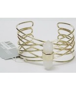Lydell NYC Cuff Bracelet Goldtone Multi Band Wire Crystal Small New - $34.58 CAD