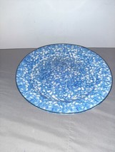Vintage Stangl Blue Spongeware Town &amp; Country Chop Plate Serving Platter 12&quot; - £15.97 GBP