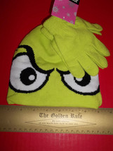 Joe Boxer Boy Clothes S/M Mean Green Eyes Hat & Gloves Set Cold Weather Gear Cap - £7.60 GBP