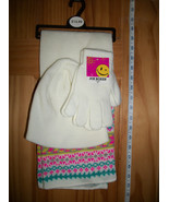 Joe Boxer Women Clothes White Cold Weather Set Hat Pink Geometric Scarf ... - $12.34