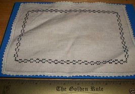 Home Treasure Linen Decor Doilie Rectangular Cloth Doily Stitchery Collectible - £7.56 GBP