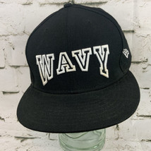 Wavy New Era Black Hat Cap Stretch Fit Sz 8 Crooks - £15.82 GBP