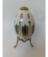 Lenox China Treasures Collection Porcelain Egg w/ Gold Metal Stand 1994 - £14.27 GBP