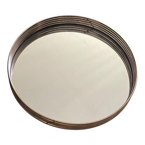 The Duel 11" Round Gold Rim Mirror Tray Decorative Table Vanity Centerpiece Item image 3