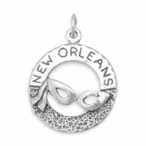New Orleans Mardi Gras Mask 925 Solid Silver Charm Pendant Men Women Gift - £39.28 GBP