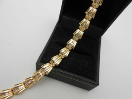 10CT Baguette Cut Simulated Diamond Gold Plated 925 Silver Tennis Bracelet - £171.26 GBP