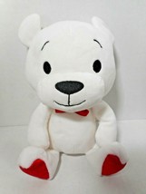 Hallmark Bear Plush White Red Bow Tie 10&quot; Soft Toy Stuffed Animal Cute Hearts - £17.45 GBP