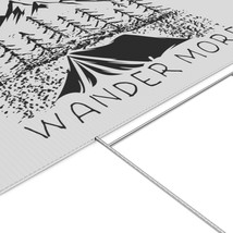 Black and White &quot;Wander More&quot; Illustrated Lawn Sign for Adventurers and ... - £38.79 GBP