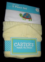 INFANTS 0-3 MONTHS - Carter&#39;s - 100% Cotton Knit 3-pc HAT, BODYSHIRT &amp; P... - £7.86 GBP