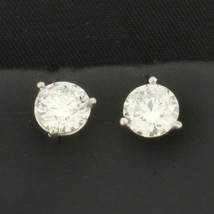 GIA Certified 2ct TW Diamond Stud Earrings in Platinum Martini Settings - £5,155.84 GBP
