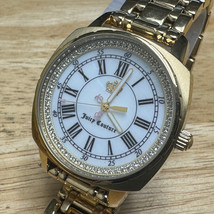 Juicy Couture Quartz Watch Women 30m Gold Tone Faux Diamonds Analog New Battery - $23.74