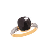 Pomellato Ring Green Blue Topaz With Mossanite Gemstone 925 Sterling Sil... - $99.00