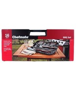 Chefmate Stainless Steel 16 Piece Barbeque BBQ Set with Oversized Spatul... - £31.96 GBP