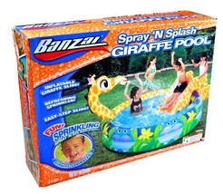 Banzai Spray &#39;N Splash Series Swimming Pool - GIRAFFE POOL with Inflatab... - $44.99