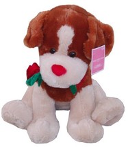 Cute 20 Inch Tall Plush Toy - Soft Brown and Buff Color Sitting Puppy Dog with R - £23.76 GBP