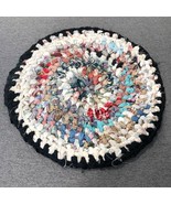 Handmade Multicolor Round Rag Rug Small Mat Country Primitive Farmhouse - $22.53