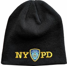 Licensed Nypd No Fold Winter Hat Black Embroidered B EAN Ie Knit Cap Official Nyc - £12.86 GBP