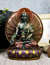 Ebros Bodhisattva Bhaisajyaguru Medicine Buddha Meditating On Lotus Throne 6&quot;H - £29.50 GBP