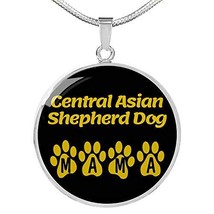 Central Asian Shepherd Dog Mama Circle Necklace Stainless Steel or 18k Gold 18-2 - £43.83 GBP