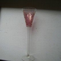 Etched Cranberry or Ruby Wine Glass Swirl Design - £11.11 GBP