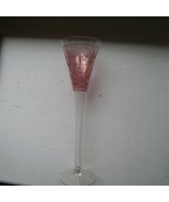 Etched Cranberry or Ruby Wine Glass Swirl Design - £10.94 GBP