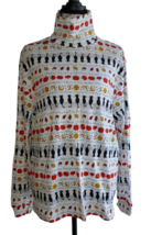 Basic Editions Fall Halloween Pumpkins Leaves Cats Mock Neck Top Size XL... - $24.99