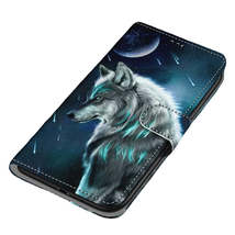 Anymob iPhone Case Fashion Magnetic Flip Fierce Wolf Painting Leather Cover - £21.50 GBP