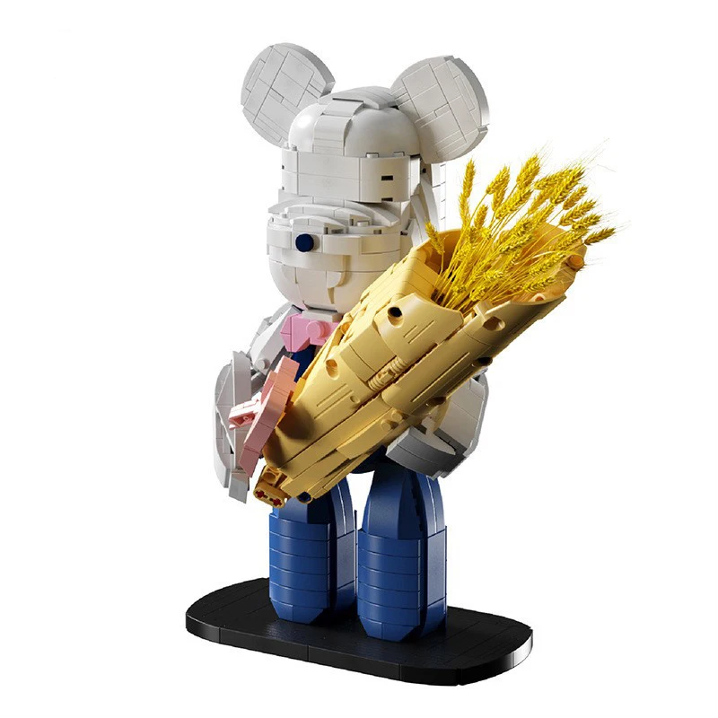 NEW Creative Violent Bear 3D Straw Bears Building Blocks MOC DIY Model Bricks - £43.01 GBP