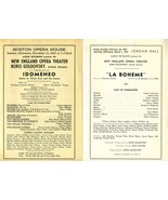 1947 New England Opera Theatre Programs La Boheme &amp; Idomeneo - £11.56 GBP