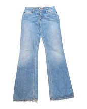 BKE Liberty Jeans Womens 26X34 Long Flared Leg Blue Denim Low Rise Distressed - £21.80 GBP