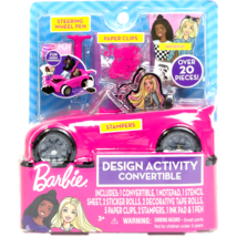 Barbie Convertible Mini Design Activity Set Stamp Pen Paper Clips Notepa... - $13.85