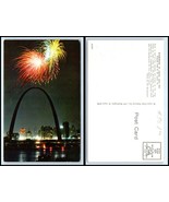 MISSOURI Postcard - St. Louis, Riverfront, Gateway Arch, July 4th Firewo... - $87.63 MXN
