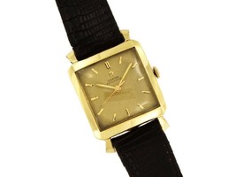 Omega RARE Exclusive Vintage 14k Gold Filled Square-Shaped Automatic Watch - £598.13 GBP