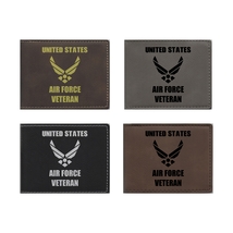 Military Gift Engraved Wallet - Leatherette - US Air Force Veteran - £14.94 GBP