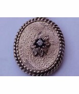 Antique 10k Yellow Gold Diamond Ornate Flower Design  Pendant, 1950s - $32,808.27 MXN