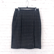 Ann May Skirt Womens 12 Black Plaid Windowpane Silk High Rise Slit Lined... - £19.84 GBP