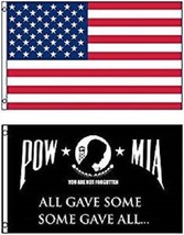 3x5 Usa American Flag &amp; Pow Mia All Gave Some Flag 3&#39; X 5&#39; Wholesale Lot Flags - £22.01 GBP