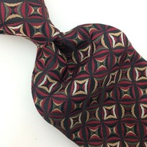 Basic Editions Tie Red Beige Gray Geometric Thick Necktie Novelty Ties I15-361 - £12.44 GBP