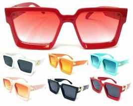 Oversized Thick Bold Square Sunglasses Retro Designer Fashion Casual Trendy Vtg - £6.79 GBP+