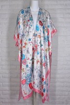 PAPARAZZI Open Front Kimono Duster Layering White Blue Pink Floral NWT O... - $49.49