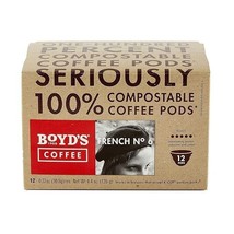 Boyd&#39;s French No. 6 Coffee–Dark Roast– 100% Arabica Single Serve 12 cups - $19.99