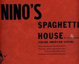 Nino&#39;s Spaghetti House of Cleveland Menu Miami Florida 1950&#39;s Organized ... - $130.55