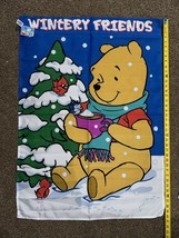 Vtg Disney Winnie the Pooh  28&quot; x 40&quot; *Wintery Friends* Decorative Flag NWT 1999 - $23.38